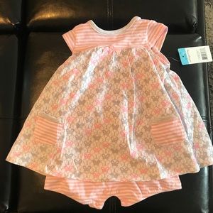 Pink and white with butterfly pattern onesie